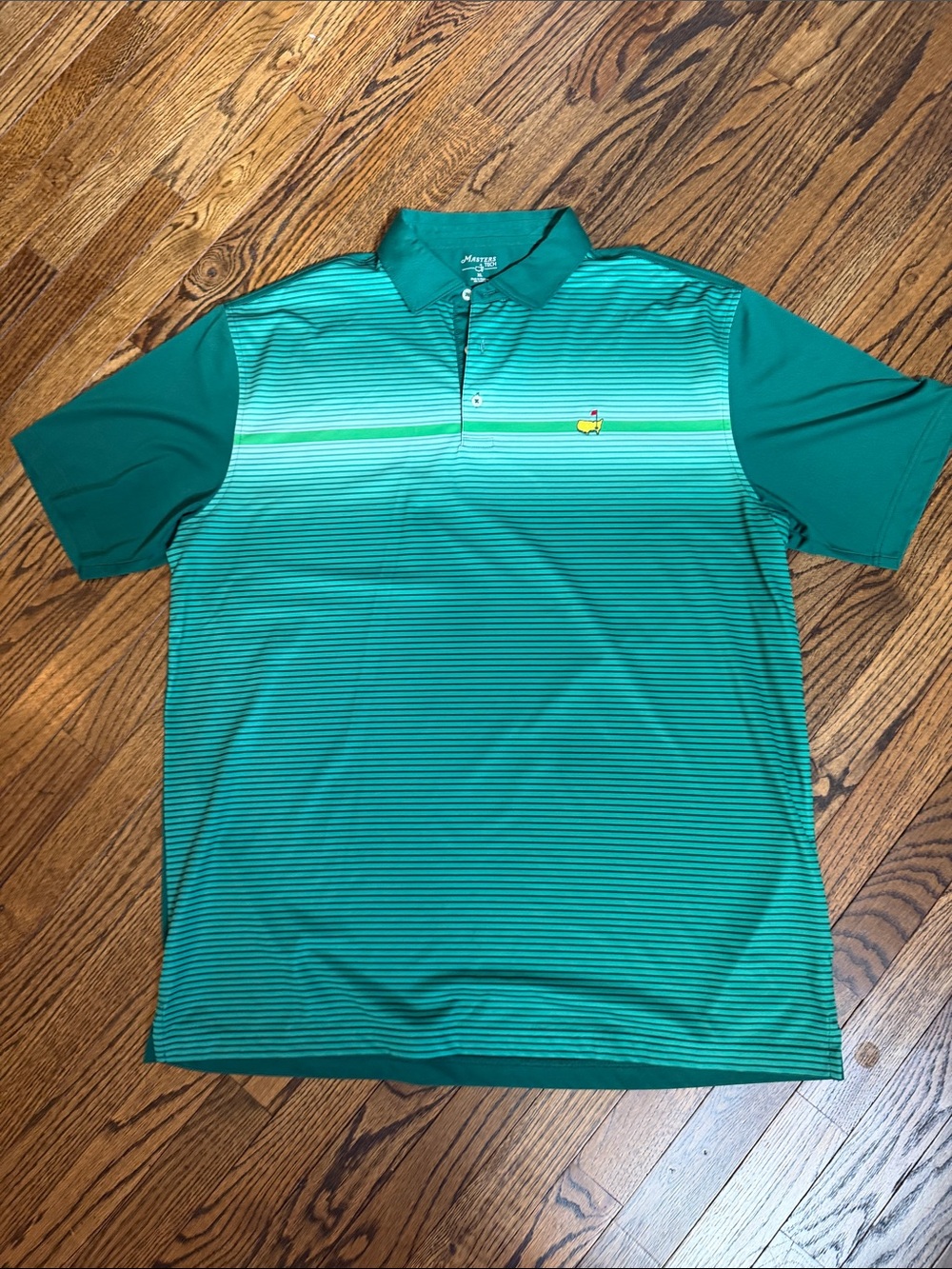 Masters Tech Brand Men's green Striped Master’s Golf Polo